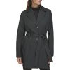Women's Trench Coat with Waist Tie Belt and Notch Collar