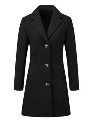 Women's Trench Coats Single Breasted Long Outerwear Winter Coat