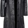31ZrhS5ZkL.jpg Women Black Leather Duster Long Coat Length Full Trench Coat For Women's #1
