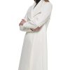 Women's Ring Snap Detail Asymmetrical Closure Stand Collar Welt Pockets Coat