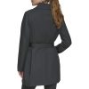 Women's Trench Coat with Waist Tie Belt and Notch Collar