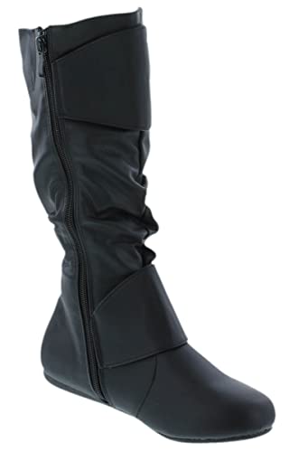 31cwrGhbyxL.jpg Women's Klein-70 Closed Round Toe Buckle Slouch Flat Heel Mid-Calf Boot