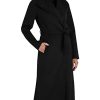 Women's Slim Fit Double-Faced Soft Blend Wrap Tie Belt – Long Wool Coat