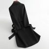 31fKngQxYcL.jpg Womens Wool Trench Coats Autumn Winter 100% Wool Solid Color V-Neck Coat Slim Warm Long Overcoat Belt Jackets Outwear