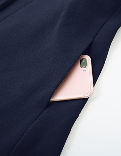 Women's Pea Coat Double Breasted A Line Long Trench Coat Winter Dress Coat with Pockets