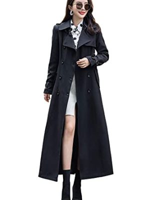 31g6FKhNE5L.jpg Women's Double Breasted Duster Trench Coat Slim Full Length Maxi Long Overcoat
