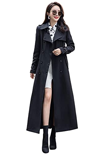 31g6FKhNE5L.jpg Women's Double Breasted Duster Trench Coat Slim Full Length Maxi Long Overcoat