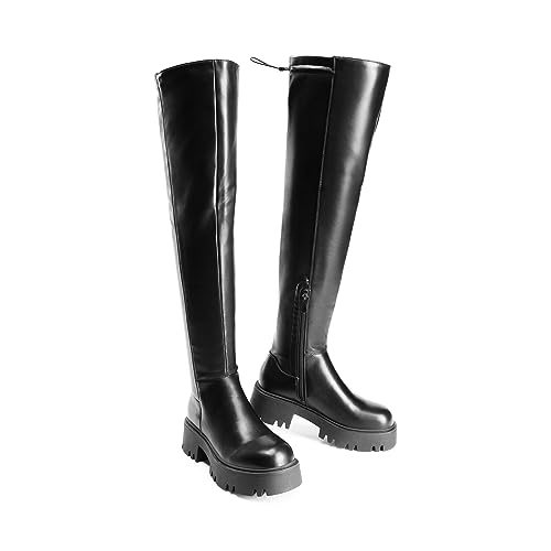 31njcg0G95L.jpg Women's Platform Over The Knee Boots Lug Sole Round Toe Thigh High Long Chunky Block Heels Fall Boots