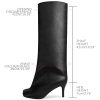31opQN9cwYL.jpg Women's Suede Knee High Boots Square Toe Stiletto Heels Wide Calf Tall Boots