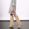 31pRtz1Ey7L.jpg Women's Knee High Boots Nude Suede Wide Calf Stiletto Long Boots Pull On High Heel Riding Boots Fahion Dress Fall Tall Boots