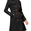 31qFzMn4iHL.jpg Women's Trench Coat Double Breasted Classic Lapel Overcoat Belted Jacket with Detachable Hood