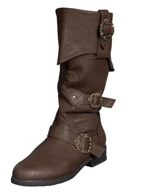 Caribbean Pirate Boots Adventure Footwear Halloween Costume Renaissance Medieval Cosplay