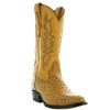 Men's Ostrich Print Cowboy Boots, Exotic Print Men's Cowboy Boots, Western Boots For Men H7002
