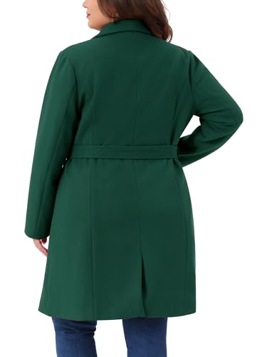 31rmgMy3xiL.jpg Plus Size Winter Coats for Women Lapel Single Breasted Belted with Pocket Pea Coats Trench Coats