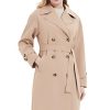 31sZynufF5L.jpg Trench Coats for Women Long Double Breasted Jacket Overcoat Beige L