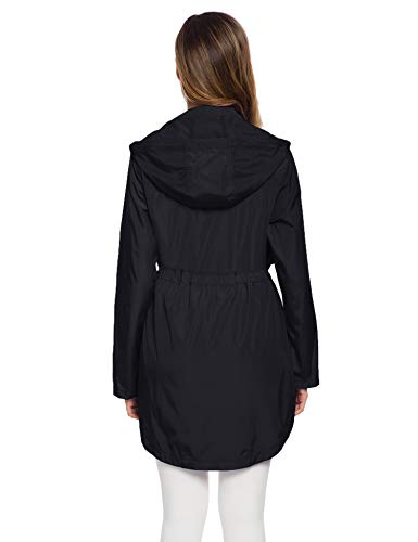 Women's Long Raincoat with Hood Outdoor Lightweight Windbreaker Rain Jacket Waterproof