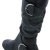 31ufONy1KL.jpg Women's Klein-70 Closed Round Toe Buckle Slouch Flat Heel Mid-Calf Boot