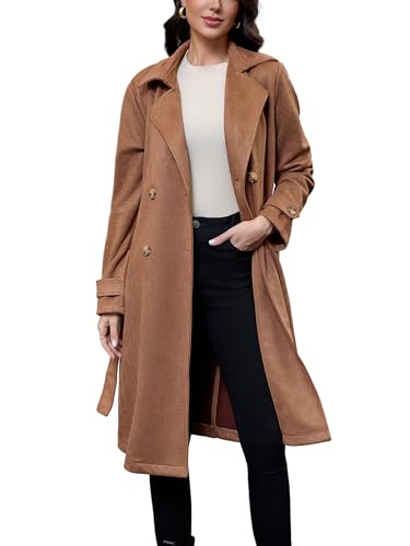 31vcVCc-ZDL.jpg Women's Winter Faux Suede Long Trench Coat Casual Double-Breasted Notch Lapel Overcoat Outerwear