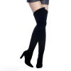 Women Stretch Suede Chunky Heel Over The Knee Boots Thigh High for Women