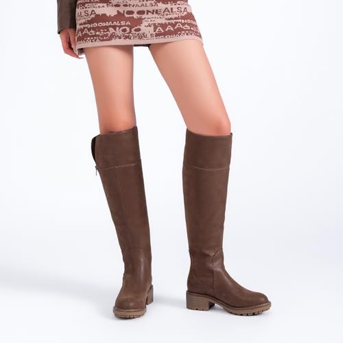 31wdQFQKjL.jpg Women's Knee High Boots Stylish Comfort Round Toe Tall Riding Combat Boot Classic Fashion Fall Winter Boots for Women.