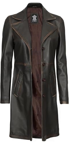 31wnSbJQy9L.jpg Leather Coat Women - Real Lambskin Women's Long Leather Car Coat
