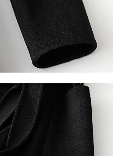 31xI5vY95jL.jpg Womens Wool Trench Coats Autumn Winter 100% Wool Solid Color V-Neck Coat Slim Warm Long Overcoat Belt Jackets Outwear