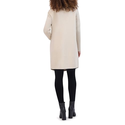 31xTQxGa7L.jpg Women's Asymmetrical Zip Front Double Face Wool with Rib Knit Sleeve Coat