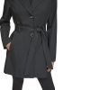 Women's Trench Coat with Waist Tie Belt and Notch Collar