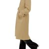 Womens Trench Coats Single Breasted Long Windproof Overcoat with Pockets and Belt