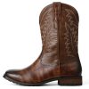 41-8azH1A7L.jpg Mens Brown Cowboy Western Working Round Toe Pull On Cowgirl Boots