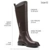 41-N-cSoOvL.jpg Knee High Boots for Women Round Toe Flat Low Chunky Heel Boot Side Zipper Dress Long Fashion Tall Boot Fall Winter Riding Wide