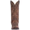Mens Renegade Embroidered Round Toe Casual Boots Mid Calf - Brown