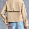 410-aQLlbqL.jpg Women Crop Double Breasted Trench Coat Raglan Sleeve Work Office Cropped Jacket With Pockets