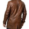Mens Faux Shearling Brown Leather Trench Coat - Militry Faux Leather Tactical Vest Coat Jacket Cosplay Costume