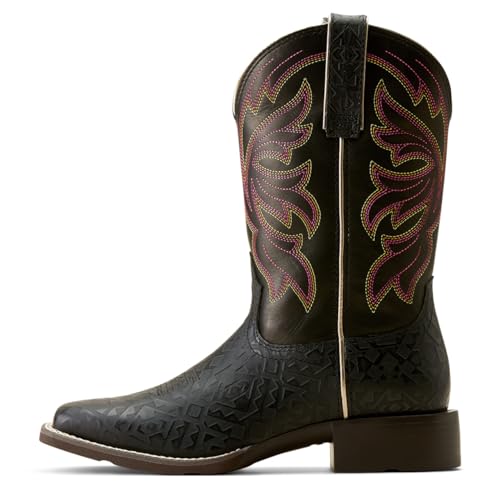 411XB7773XL.jpg Womens Buckley Square Toe Casual Boots Mid Calf Low Heel 1-2" - Black