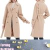 4121pakRi3L.jpg Trench Coats for Women Long Double Breasted Jacket Overcoat Beige L