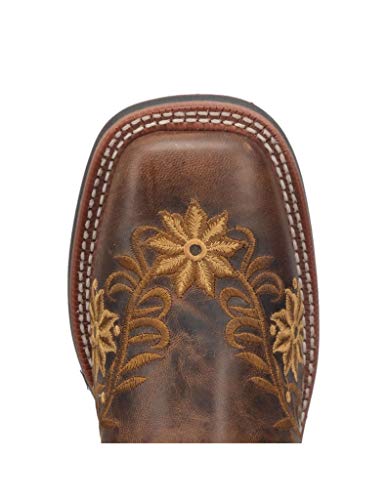 Women's Brown Secret Garden Floral Embroidered Pull-On Cowgirl Boot 5822