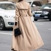 Women's Fall Dressy Office Double Breasted Maxi Long Trench Coat Overcoat