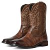4160zVaiWjL.jpg Mens Brown Cowboy Western Working Round Toe Pull On Cowgirl Boots