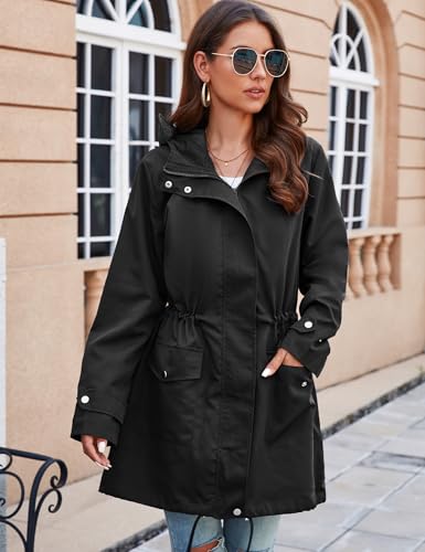 Rain Jacket for Women Waterproof with Hood Trech Coat for Women Lightweight Raincoats Long Windbreaker