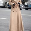 Women's Fall Dressy Office Double Breasted Maxi Long Trench Coat Overcoat