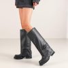 Knee High Boots Women Platform Knee High Boots for Women Square Toe Fold Over Dress Long Tall Boots