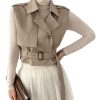 41A-yb0d9ZL.jpg Women's Sleeveless Cropped Trench Coat with Belted Lapel Collar Vest Coat