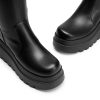 Women's Knee High Boots Wedge Platform Chunky Heel Round Toe Side Zipper Fashion Long Tall Sock Boots