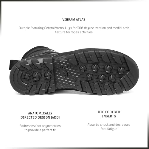 TACTICAL T8 Defense LE Law Enforcement EMS Boots for Men and Women, Full Grain Leather, Wide