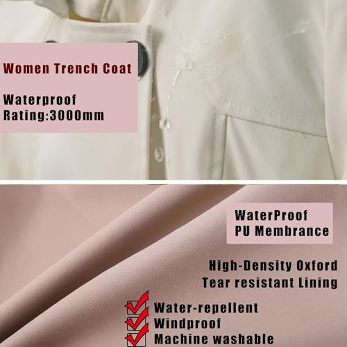 41CL5AE4kGL.jpg Women's Trench Coat Long Double Breasted Peacoat for Outerwear Trench Knee Length