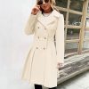 41DLPe47hL.jpg 2024 Women's Fashion Trench Coat Notch Lapel Double Breasted Thick A Line Pea Coats Jacket with Pockets(S-2XL)