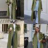 41DmMRRJcL.jpg Womens Long Trench Coat Oversized Double Breasted Windproof Classic Lapel Casual Fall Overcoat