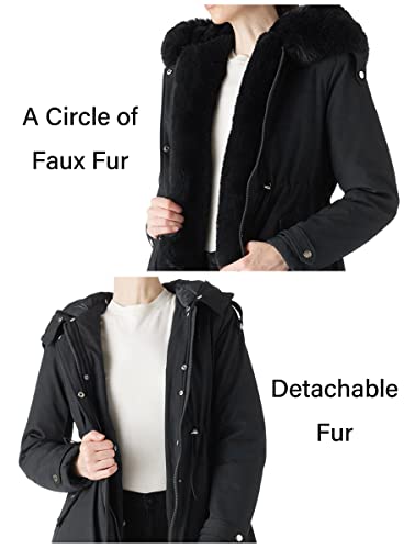 Women's Puffer Jacket Lightweight Quilted Hooded Long Down Alternative Coat with Belt