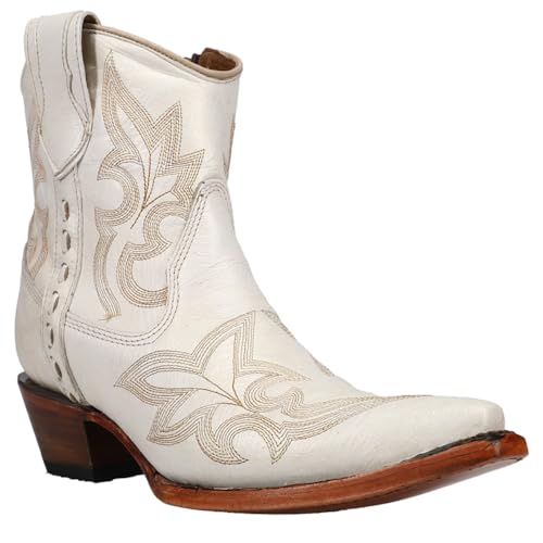 Women's Embroidery & Zipper Ankle Boots | Snip Toe Low Heel Cowhide Leather Western Cowboy Boots for Women